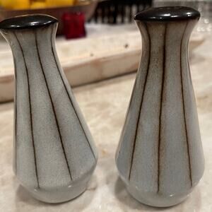 Denby England pottery studio stripe Salt & Pepper shakers